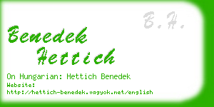 benedek hettich business card